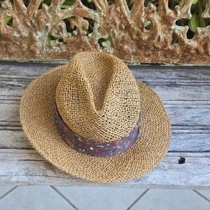 Scala Brown Fedora with Patterned Band